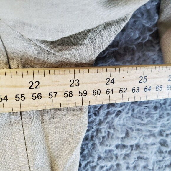Cato Jacket Womens 18W/20W Tan 3/4 Sleeve Linen Blend Pleated Button Front - Picture 7 of 9